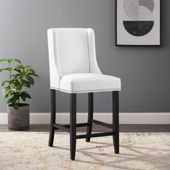 Baron White Faux Leather Counter Stool - Ornate Home