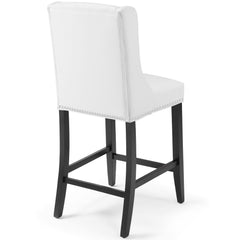 Baron White Faux Leather Counter Stool - Ornate Home