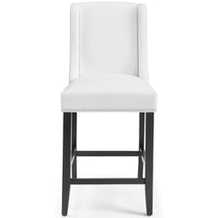 Baron White Faux Leather Counter Stool - Ornate Home