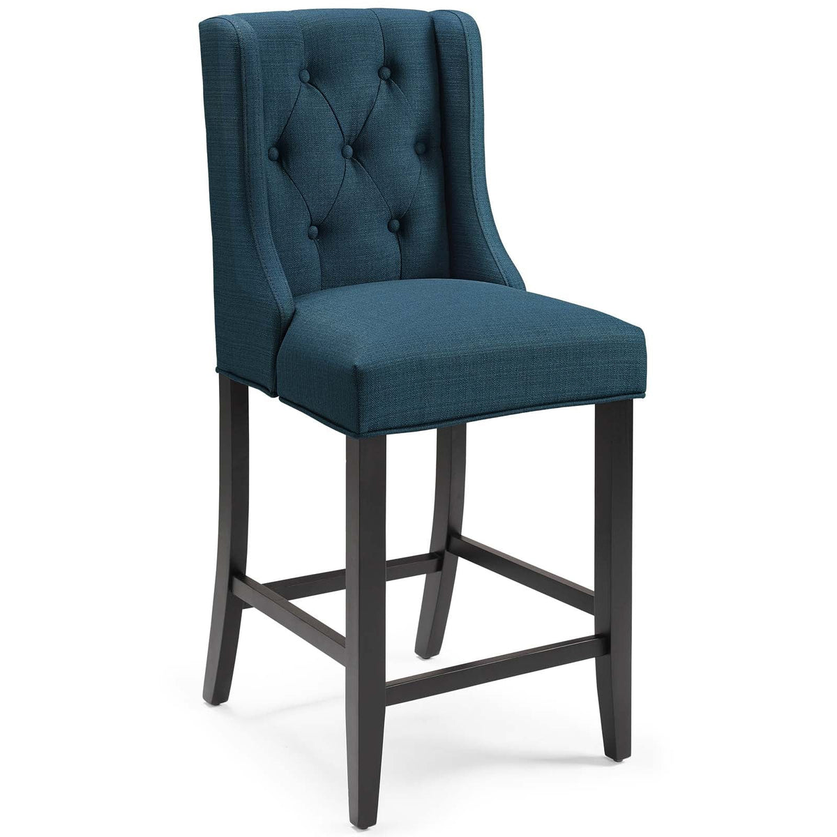 Baronet Azure Tufted Button Upholstered Fabric Counter Stool - Ornate Home