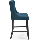 Baronet Azure Tufted Button Upholstered Fabric Counter Stool - Ornate Home