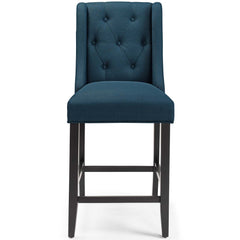 Baronet Azure Tufted Button Upholstered Fabric Counter Stool - Ornate Home