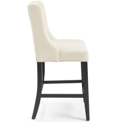 Baronet Beige Tufted Button Upholstered Fabric Counter Stool - Ornate Home