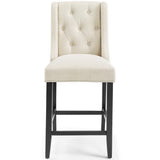 Baronet Beige Tufted Button Upholstered Fabric Counter Stool - Ornate Home