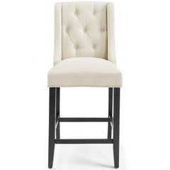 Baronet Beige Tufted Button Upholstered Fabric Counter Stool - Ornate Home