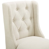 Baronet Beige Tufted Button Upholstered Fabric Counter Stool - Ornate Home