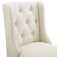 Baronet Beige Tufted Button Upholstered Fabric Counter Stool - Ornate Home