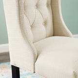 Baronet Beige Tufted Button Upholstered Fabric Counter Stool - Ornate Home