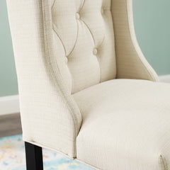 Baronet Beige Tufted Button Upholstered Fabric Counter Stool - Ornate Home