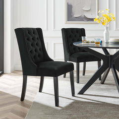Baronet Black Performance Velvet Dining Chairs (Set of 2) - Ornate Home