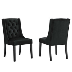 Baronet Black Performance Velvet Dining Chairs (Set of 2) - Ornate Home