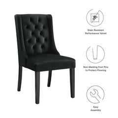 Baronet Black Performance Velvet Dining Chairs (Set of 2) - Ornate Home