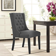 Baronet Gray Button Tufted Fabric Dining Chair - Ornate Home