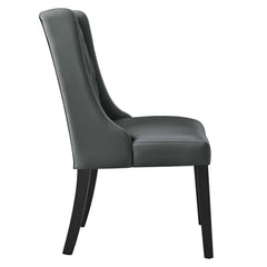 Baronet Gray Button Tufted Vegan Leather Dining Chair - Ornate Home