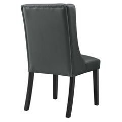 Baronet Gray Button Tufted Vegan Leather Dining Chair - Ornate Home