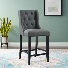 Baronet Gray Tufted Button Upholstered Fabric Counter Stool - Ornate Home