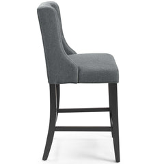 Baronet Gray Tufted Button Upholstered Fabric Counter Stool - Ornate Home