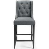 Baronet Gray Tufted Button Upholstered Fabric Counter Stool - Ornate Home
