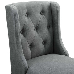 Baronet Gray Tufted Button Upholstered Fabric Counter Stool - Ornate Home