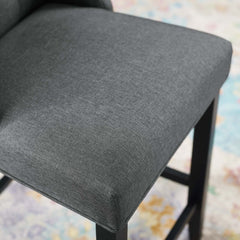 Baronet Gray Tufted Button Upholstered Fabric Counter Stool - Ornate Home