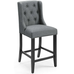 Baronet Gray Upholstered Fabric Counter Bar Stool (Set of 2) - Ornate Home