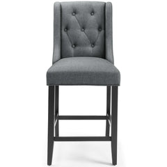 Baronet Gray Upholstered Fabric Counter Bar Stool (Set of 2) - Ornate Home