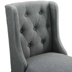 Baronet Gray Upholstered Fabric Counter Bar Stool (Set of 2) - Ornate Home
