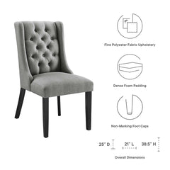 Baronet Light Gray Button Tufted Fabric Dining Chair - Ornate Home