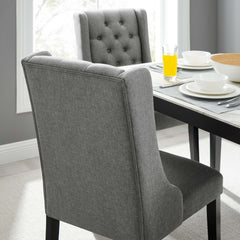 Baronet Light Gray Button Tufted Fabric Dining Chair - Ornate Home