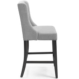 Baronet Light Gray Tufted Button Upholstered Fabric Counter Stool - Ornate Home