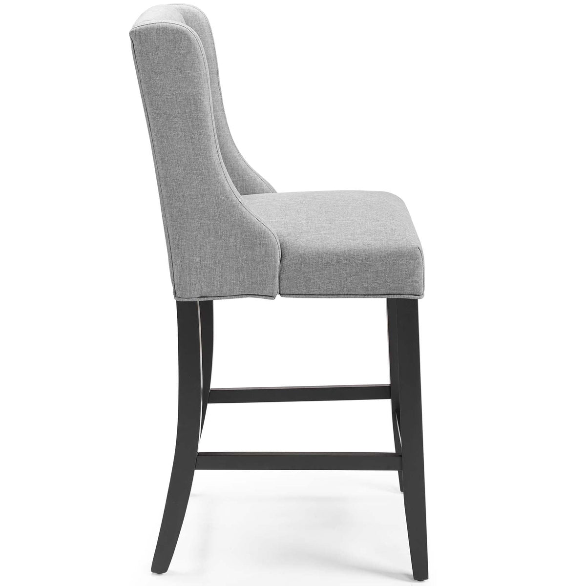 Baronet Light Gray Tufted Button Upholstered Fabric Counter Stool - Ornate Home