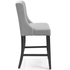 Baronet Light Gray Tufted Button Upholstered Fabric Counter Stool - Ornate Home