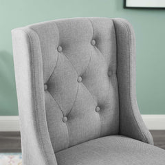 Baronet Light Gray Tufted Button Upholstered Fabric Counter Stool - Ornate Home