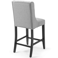 Baronet Light Gray Upholstered Fabric Counter Bar Stool (Set of 2) - Ornate Home