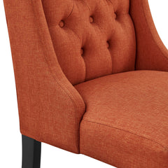 Baronet Orange Button Tufted Fabric Dining Chair - Ornate Home