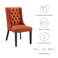 Baronet Orange Button Tufted Fabric Dining Chair - Ornate Home
