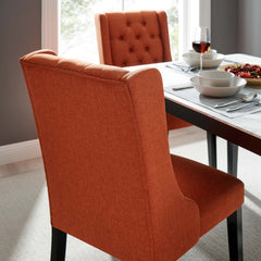 Baronet Orange Button Tufted Fabric Dining Chair - Ornate Home