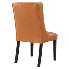 Baronet Tan Button Tufted Vegan Leather Dining Chair - Ornate Home