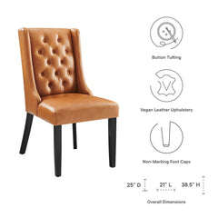 Baronet Tan Button Tufted Vegan Leather Dining Chair - Ornate Home