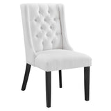Baronet White Button Tufted Fabric Dining Chair - Ornate Home