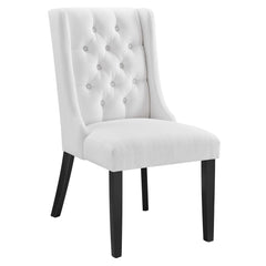 Baronet White Button Tufted Fabric Dining Chair - Ornate Home