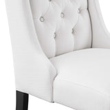 Baronet White Button Tufted Fabric Dining Chair - Ornate Home
