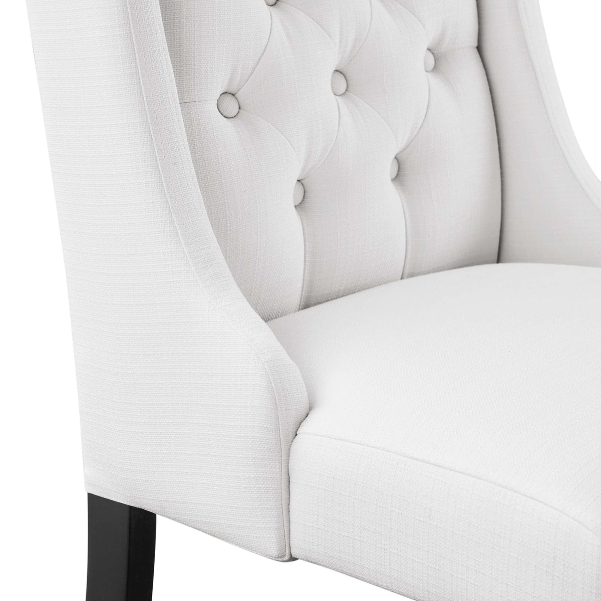 Baronet White Button Tufted Fabric Dining Chair - Ornate Home