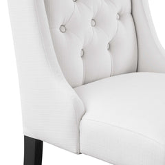 Baronet White Button Tufted Fabric Dining Chair - Ornate Home