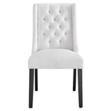 Baronet White Button Tufted Fabric Dining Chair - Ornate Home