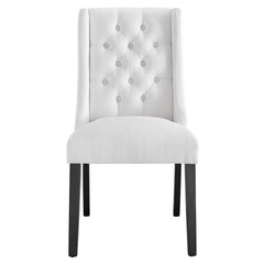 Baronet White Button Tufted Fabric Dining Chair - Ornate Home