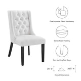 Baronet White Button Tufted Fabric Dining Chair - Ornate Home