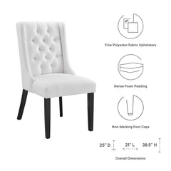 Baronet White Button Tufted Fabric Dining Chair - Ornate Home