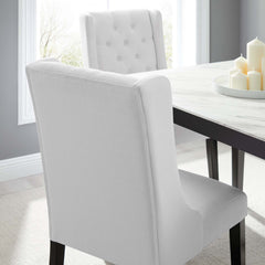 Baronet White Button Tufted Fabric Dining Chair - Ornate Home