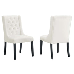 Baronet White Performance Velvet Dining Chairs (Set of 2) - Ornate Home